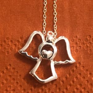 Silver 925 Angel Charm and Necklace